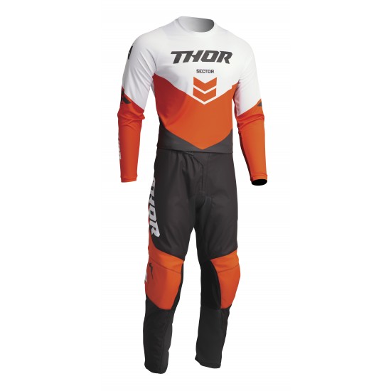 THOR SECTOR CHEV JERSEY CHARCOAL/RED ORANGE