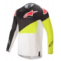 ALPINESTARS TECHSTAR FACTORY JERSEY BLACK YELLOW FLUO OFF WHITE