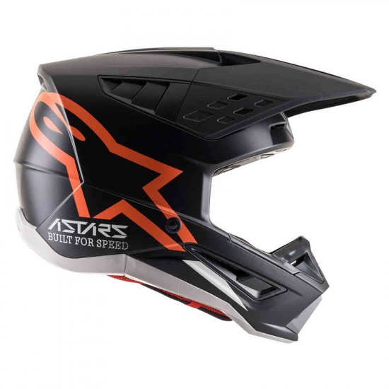 ALPINESTARS S-M5 COMPASS HELMET ECE BLACK ORANGE FLUO MATT