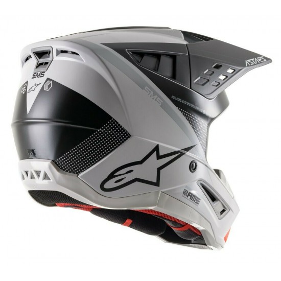 ALPINESTARS S-M5 RAYON HELMET ECE LIGHT GRAY BLACK SILVER MATT