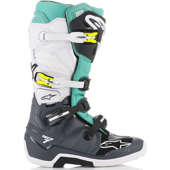 ALPINESTARS BOOTS TECH 7 DARK GRAY TEAL WHITE