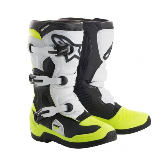 ALPINESTARS BOOTS TECH 3S KIDS BLACK WHITE YELLOW FLUO