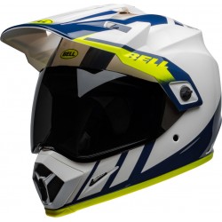 BELL MX-9 ADVENTURE MIPS DASH HELMET WHITE/BLUE/HI VIZ