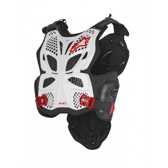 ALPINESTARS A-10 CHEST PROTECTOR WHITE BLACK RED