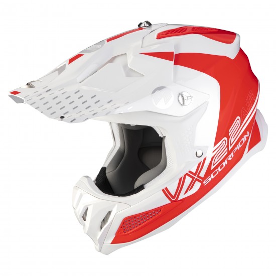 SCORPION HELMET VX-22 AIR ARES WHITE-NEON RED