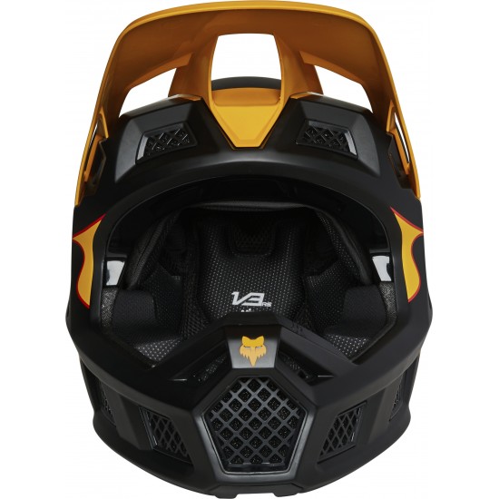 FOX V3 RS SUPR TRIK HELMET, ECE [BLK/YLW]