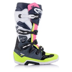 ALPINESTARS BOOTS TECH 7 DARK GRAY DARK BLUE PINK FLUO