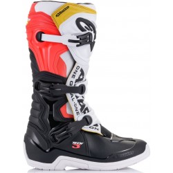 ALPINESTARS BOOTS TECH 3 BLACK WHITE RED FLUO YELLOW