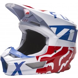 FOX V1 SKEW HELMET, ECE [WHT/RD/BLU]