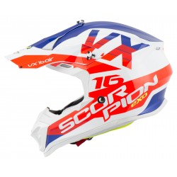 SCORPION HELMET VX-16 AIR X-TURN WHITE-RED