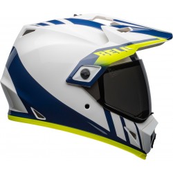 BELL MX-9 ADVENTURE MIPS DASH HELMET WHITE/BLUE/HI VIZ